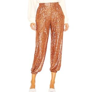 *NWT* Free People bronze sequin joggers, size L